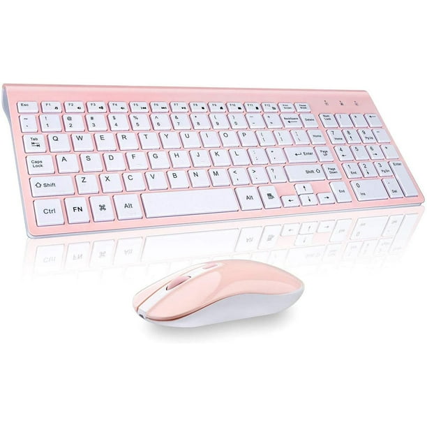 Combo teclado y ratón inalámbricos, Cimetech teclado y ratón compacto tamaño completo, diseño ultra delgado 2.4G para Windows, PC