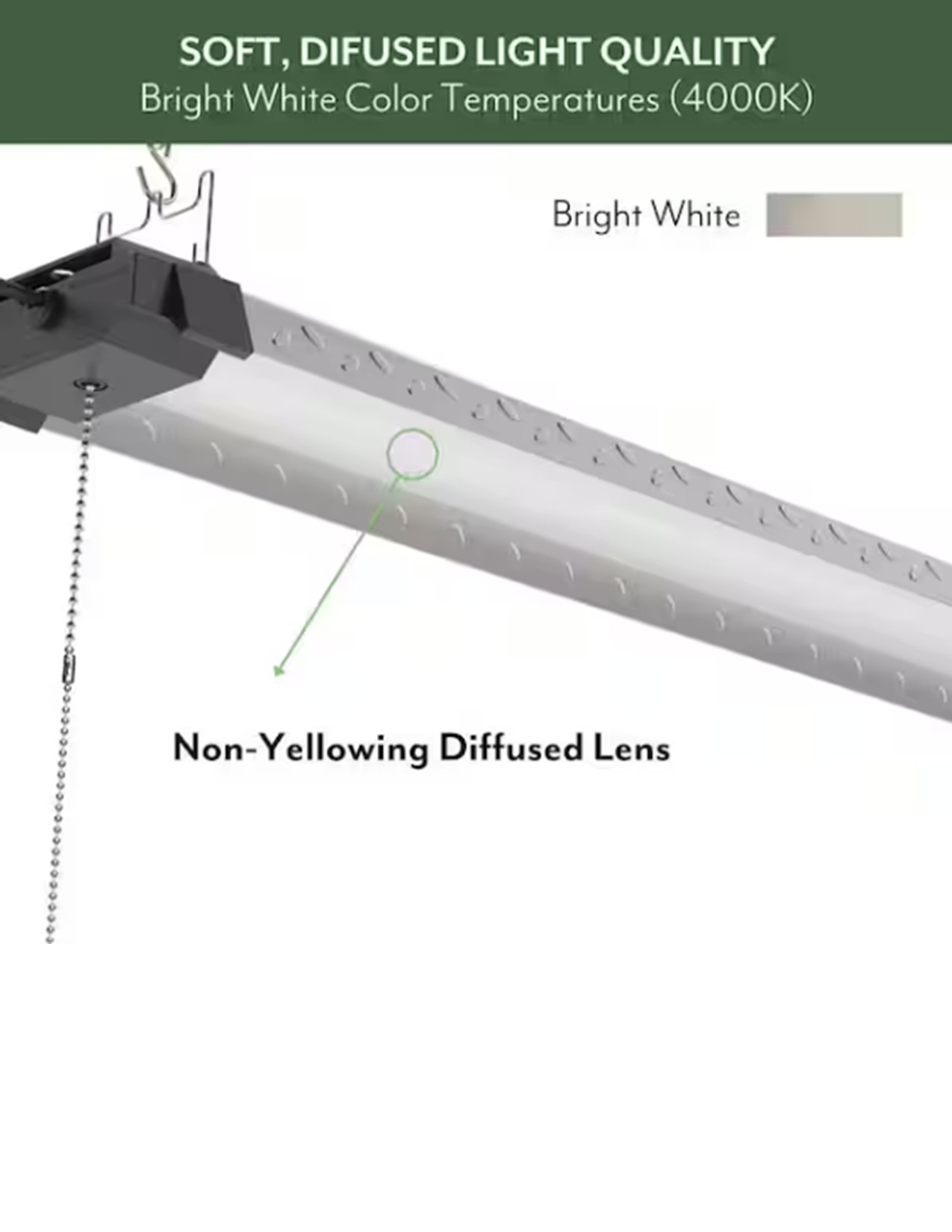 ETI 46-inch Anoma Integrated LED Shop Light with 13,000 Lumen Boost, 4000K Bright White, Linkable, 120 Volt, B02015601A