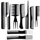 thumbnail image 1 of Juego de 10 peines profesionales para peinar el cabello, de fibra de carbono resistente al calor, con estuche., 1 of 5