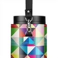 thumbnail image 4 of Case for Amazon Echo Plus (Color Square) - Premium PU Leather Cover Sleeve Skins Carrying Storage Travel Bag with Holding Strap & Carabiner Hook Protective Accessory for Echo Plus & 1st Gen Echo, 4 of 7