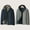 Navy, variant on COSFO Detachable Hood Jacket for Men Zip Up Reversible Solid Windbreaker Casual Long Sleeve Loose with Pockets Men Coats