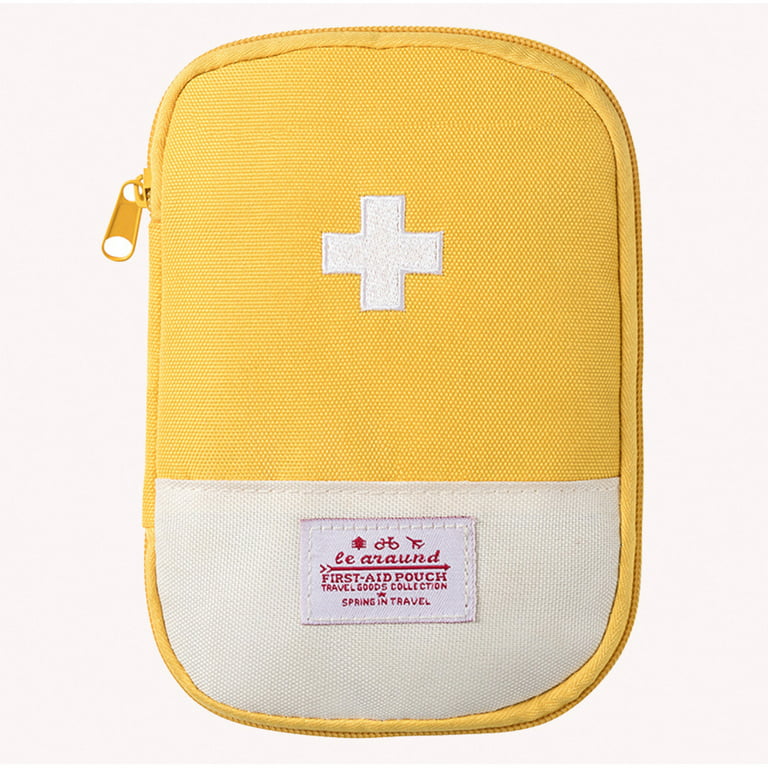 Zippered First Aid Bag Medication Organizer Emergency Empty Pouch Carrier  With Oxford Cloth Travel Medicine Pill Case With Handle Medical Embroidered