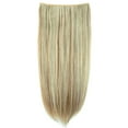thumbnail image 2 of SHCKE Clip in Hair Extensions 24" Straight Hair Extension 3Pcs Ginger Brown Mix Bleach Blonde Clip On Hair Extensions Heat Resistant Synthetic Fiber Hair Pieces for Women, 2 of 5