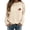 Beige, variant on WCJM Women's Hoodless Sweatshirt Women's Casual Football Sweatshirt Embroidered Crewneck Long Sleeve Fan Top