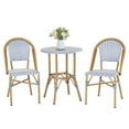 thumbnail image 3 of Vitarpatio 3 Piece Rattan French Dining Table Set with 2 Dining Chairs,  Aluminum Round Table French Dining Set, 3 of 7