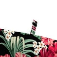 thumbnail image 3 of Jordan Manufacturing 42" x 20" Megara Beacon Black Tropical and Windsurf Beacon Red and Green Stripe Reversible Rectangular Outdoor Chair Cushion with Ties and Hanger Loop, 3 of 13