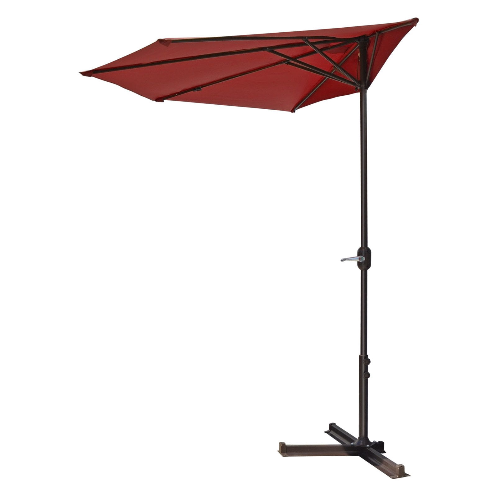 Sunrise Umbrella 10 Ft Half Wall Half Round Patio Umbrella With Stand Walmart Com Walmart Com