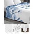 thumbnail image 6 of Navy Blue Flowers King Size Flat Sheet, Wrinkleproof & Fadeproof Cooling Flat Bed Sheet Only, Summer Pastoral Botanical Breathable Soft Bedding Top Sheets 105 x 98 Inches, 6 of 8