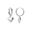 Silver, variant on Amore Heart Hoop Earrings in 925 Sterling Silver, Dainty Lightweight Hoops, 23x13mm