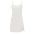 thumbnail image 4 of GYUJNB Ensemble Deux Pièces pour Femmes Robe de Tennis Robe d'Entraînement avec Shorts Poches Robes de Golf Athlétiques Robes d'Exercice, Blanc, P, 4 of 5