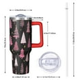 thumbnail image 2 of Black and Pink Christmas Tree Pattern Tumbler with Handle and Lid,40oz Double Wall Vacuum Insulated Tumbler,Cups Gift for Women and Men, 2 of 7