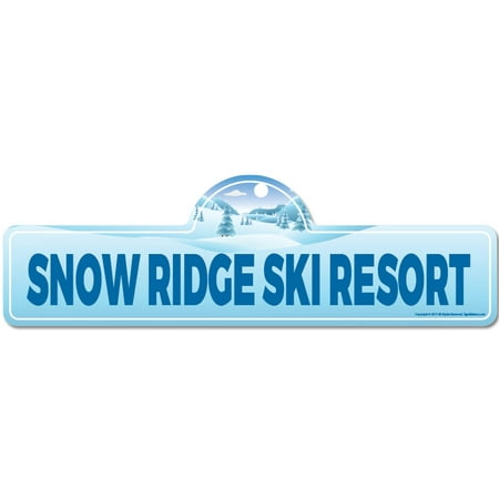 - Snow Ridge Ski Resort Street Sign | Indoor/Outdoor | Skiing, Skier, Snowboarder, Décor for Ski Lodge, Cabin, Mountian House | SignMission personalized gift