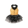 thumbnail image 5 of inhzoy Kids Girls Sequins Sleeveless Tutu Dress for Ballet Dance Performance Modern Latin Jazz Leotard Dress Gold 8, 5 of 9