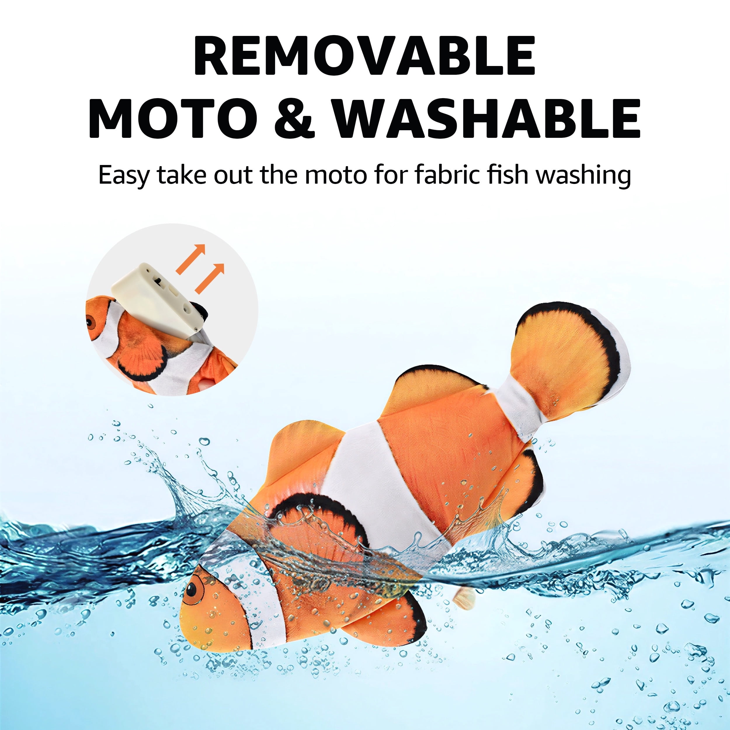 Max & Marlow Cat Toy Flapping Fish, Interactive Moving Cat Kicker Toy with Rechargeable Battery, Catnip Included
