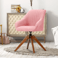 thumbnail image 3 of MoNiBloom Cotton-linen Accent Chair, Modern Upholstered Single Sofa Armchair, for Living Room, Pink, 3 of 10