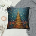 thumbnail image 2 of COMIO  Green Tufted Christmas Tree Throw Pillow Cover, New Year Farmhouse Pillowcase with Tassels, Hand Cushion Sham for Winter Holiday Home Decor, 2 of 5