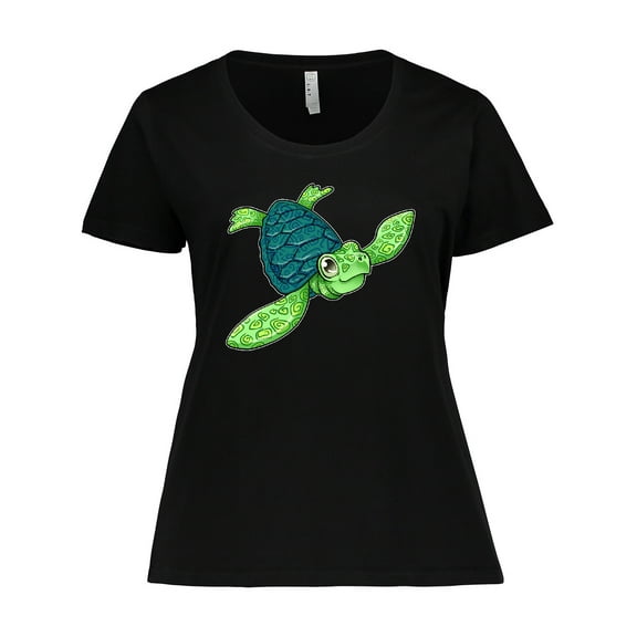 Inktastic Sea Turtle with Swirls Women's Plus Size T-Shirt