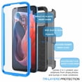 thumbnail image 4 of Tekcoo Cases for Motorola Moto G Play 2024, [Buit-in Screen Protector] Combo Holster Belt Clip [Heavy Duty] [Kickstand] Full-Body Rugged Holster Case -Blue, 4 of 9