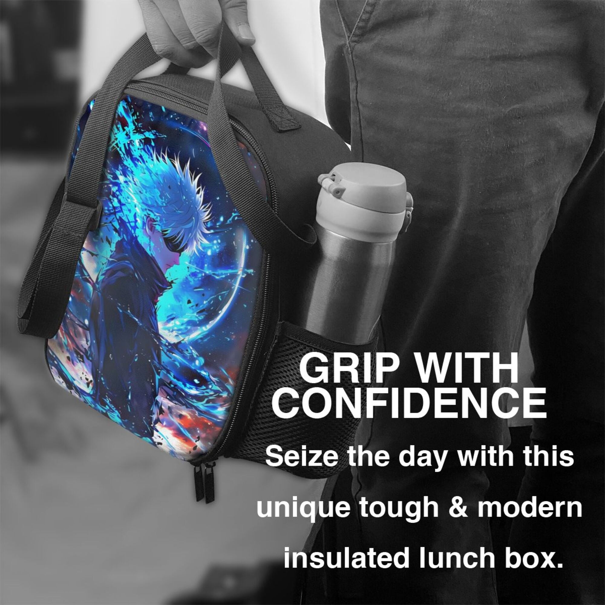 Jujutsu Kaisen Satoru Gojo Lunch Box Portable Lunch Bag Woman Man Teen Work Office With Lunch Storage Bag Reusable