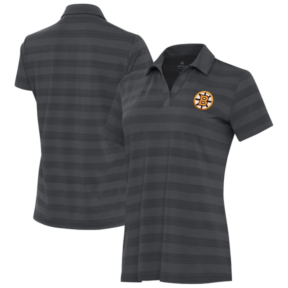 Women's Antigua Pewter Boston Bruins Tunnel Polo