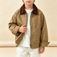 thumbnail image 4 of YunPes Boys Denim Jacket Full Zip Fashion Baggy Collar Jean Jacket Vintage Cargo Outerwear for Kids Fall Winter Casual Versatile Clothes, 4 of 7