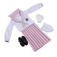 thumbnail image 2 of Traje de colegiala a escala 1:6, conjunto de manga larga para muñecas femeninas de 12 pulgadas rosa, 2 of 9