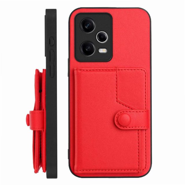 FOXDOCK Case for Xiaomi Redmi NOTE12 5G RFID-Blocking Card Holder - Stylish Button Closure Design