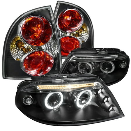 01 Awd Brake - Spec-D Tuning Black Led Halo Projector Headlights + Black Tail Brake Lamps For 2001-2005 Volkswagon Passat (Left + Right) 01 02 03 04 05