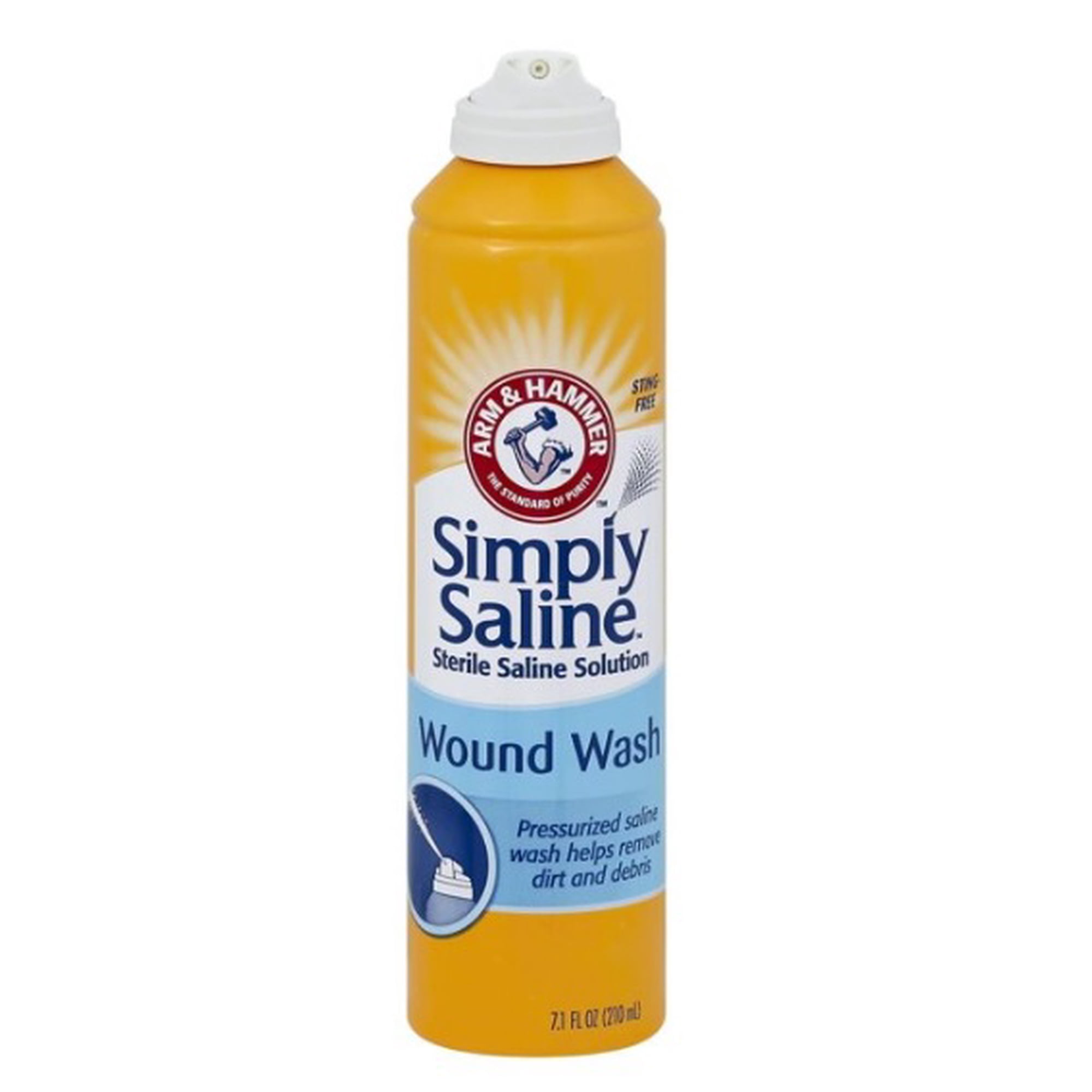 Arm & Hammer Simply Saline Wound Wash, 7.1 ounce Pump Spray Can, Sodium Chloride Solution, Sterile, 1 Count
