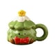thumbnail image 2 of Taza de Cerámica con Forma de Árbol de Navidad, Tapa y Varilla para Mezclar, 420 Ml, Gran Capacidad, para Café, Té, Fiestas, Color Rojo y Verde, Ideal para El Hogar, La Oficina y Regalos de Navidad., 2 of 6