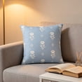 thumbnail image 6 of Floral Throw Pillow Covers, 18"x18" Blue Striped Linen Cases, Decorative Covers For Couch, Sofa & Home, 6 of 7
