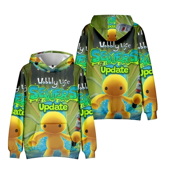 Wobbly Life Hoodies,Fashionable Casual Youth Hooded Sweatshirts Boys Wobbly Life 3D Figure Sweatshirt