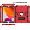thumbnail image 4 of Dteck Case for Apple iPad 9th Generation 10.2-inch (2021),Shockproof Rubber Armor 3-Layer Protection Case Hybrid Hard Kicstand Cover for iPad 10.2" 9th Gen 2021/8th Gen 2020/7th Gen 2019,Red+Black, 4 of 6