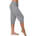 thumbnail image 4 of qolati Capris Sweatpants Women Spring Casual Drawstring Straight Leg Yoga Capri Pants Low Waisted Baggy Hiking Workout Jogger Pants with Pockets, 4 of 7
