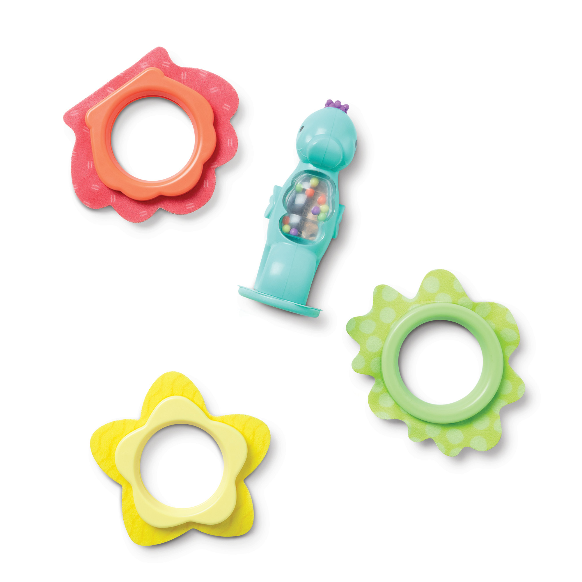 Melissa & Doug Ocean Waves Press & Stack Seahorse Stacking Toy with 3 Sensory Rings - Rattle for Babies 10 Months+
