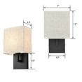thumbnail image 6 of MOOSE 7" Matte Black Wall Lamps with Cuboid Linen Shade 2 Pack, 6 of 6