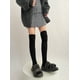 thumbnail image 1 of Zhuge 1 par de calcetines por encima de la rodilla, calcetines hasta la rodilla, medias altas hasta el muslo, calcetines hasta la rodilla para mujer, para cosplay de niña,negro, 1 of 2