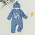 thumbnail image 2 of HCNTES Outfit Boy Long Sleeve Letter Romper Ribbed Knit Jumpsuit Baby Boy Preemie Outfit(G68-Blue,0-3 Months), 2 of 4
