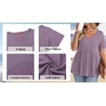 thumbnail image 6 of WellSize Plus Size Women Tops Casual V Neck Blouses Summer Short Sleeve Shirts Floral Tunic Tops, 6 of 8