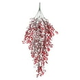 thumbnail image 1 of Artificial Hanging Plants 2Pc Green Rattan Flower Wall Hanging, 1 of 1