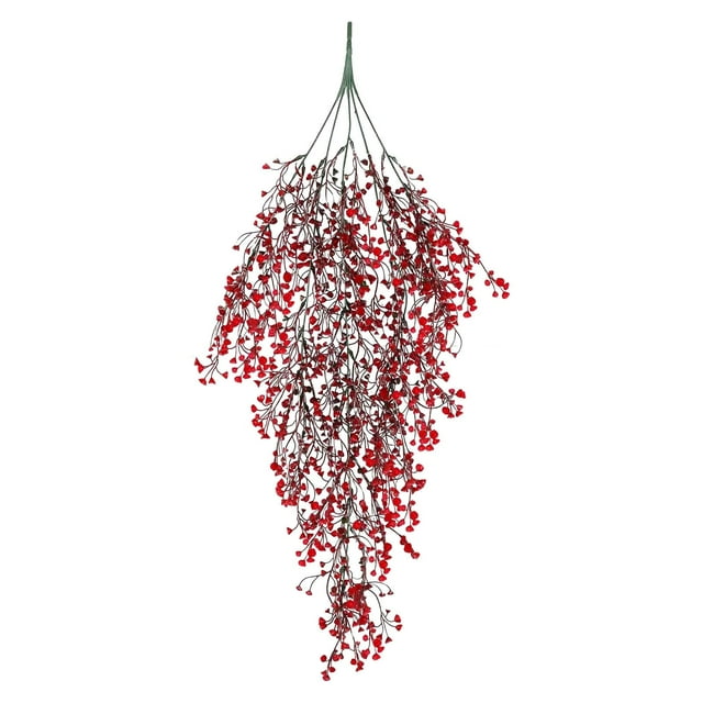 Artificial Hanging Plants 2Pc Green Rattan Flower Wall Hanging