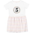 thumbnail image 3 of Inktastic 5th Birthday Flowered Wreath 5 Year Old Girl Girls Toddler Dress, 3 of 5