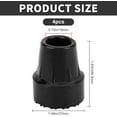 thumbnail image 6 of 4PCS Replacement Cane Tips 1 Inch Plastic Black Attachment Base Grip Durable Universal Sizing Walking and Standing Stick Accessories, 6 of 6