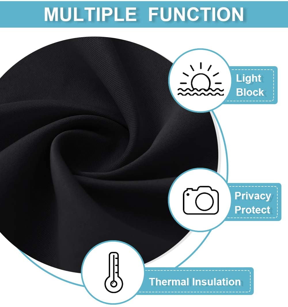NICETOWN Room Divider Curtain Screen Partitions, Total Privacy Blackout Grommet Curtain for Bedroom Patio Sliding door, 100"x84", 1 Panel, Black