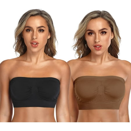 

Strapless Comfort Wireless Bra with Slip Silicone Bandeau Bralette Tube Top
