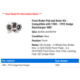 thumbnail image 2 of Front Brake Pad and Rotor Kit - Compatible with 1980 - 1993 Dodge Ramcharger 4WD 1981 1982 1983 1984 1985 1986 1987 1988 1989 1990 1991 1992, 2 of 2