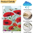 thumbnail image 3 of Spring Watercolor Red Poppy Flowers Garden Yard Flag 12 x 18 Inch, Double Sided Outdoor Decorative Welcome flags Banners for Home House Lawn Patio, 3 of 3