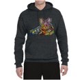thumbnail image 3 of First We Still Your Heart Then Your Bed | Funny Neon Colorful Cat | Dean Russo Art Animal Lover Unisex Hoodie Sweatshirt, Heather Black, X-Large, 3 of 6