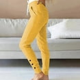 thumbnail image 2 of Olyvenn Sweatpants Women Baggy High Waist Pants with Pockets Drawstring Lounge Workout Trousers Stretch Yoga Jogging Yellow S, 2 of 6