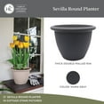 thumbnail image 4 of The HC Companies Sevilla Round Self-Watering Pot with Internal Disk, 16 Inch, Warm Gray, 4 of 7